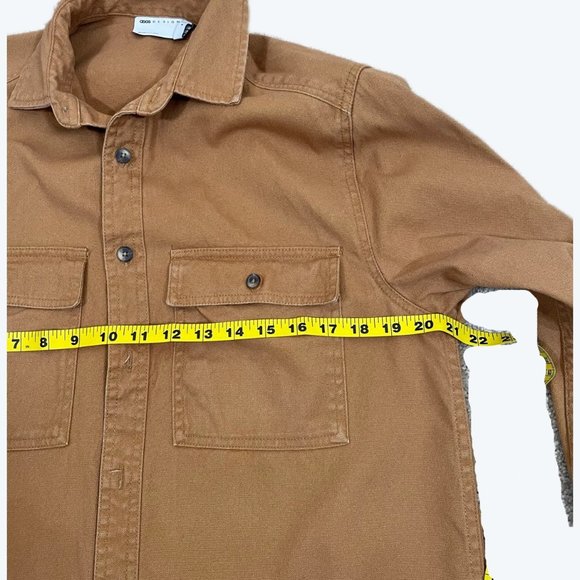 ASOS Men's Twill Shirt Jeacket Shacket Size S Handcraft Camel Color Cotton - Picture 8 of 9